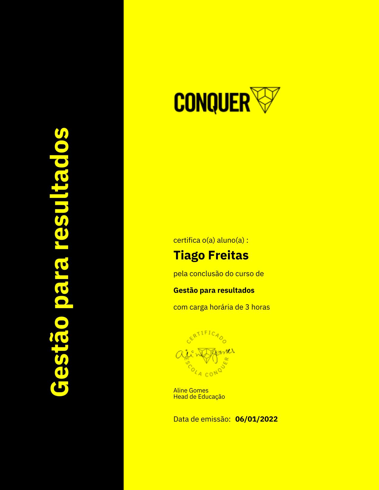 Certificado de Gestão para resultados